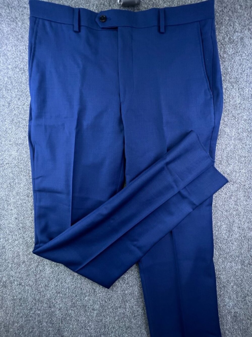 JOE Joseph Abboud $75 All Wool Size 36 Unhemmed Dress Pants Blue Slim Fit Adult
